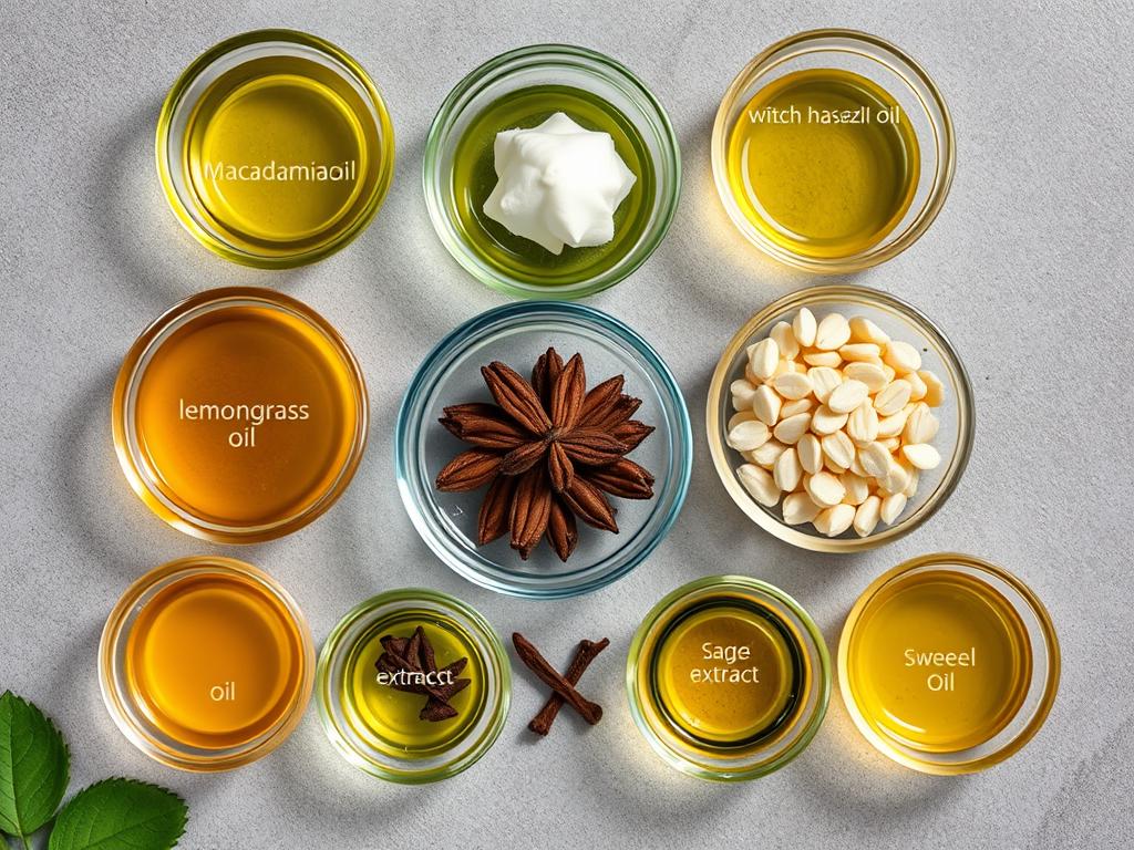 Naturalne składniki Aurelix Oil pokazane osobno