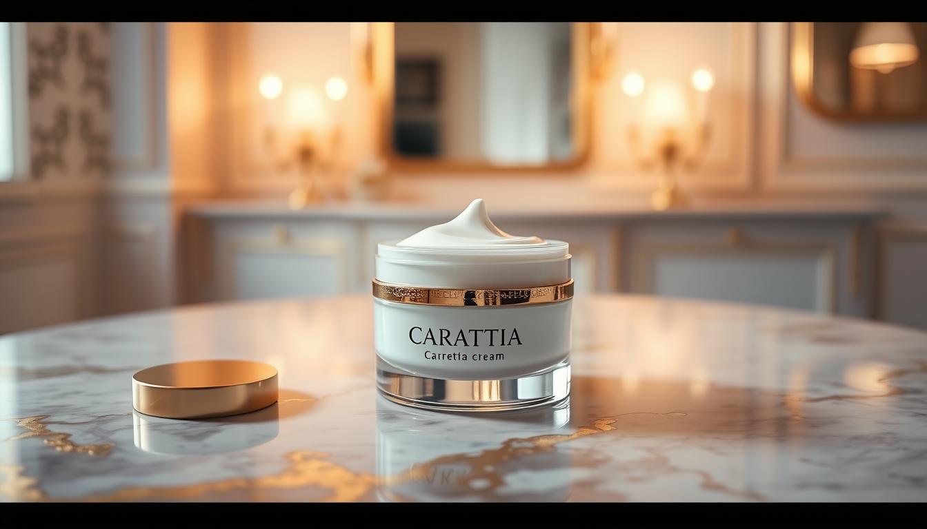 Elegant presentation of Carattia Cream as a premium skincare solution
