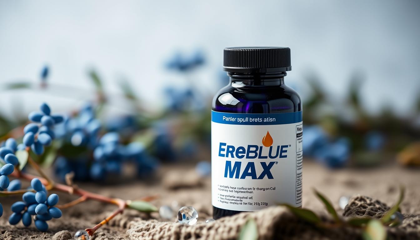 Butelka suplementu ErexBlue Max na naturalnym tle