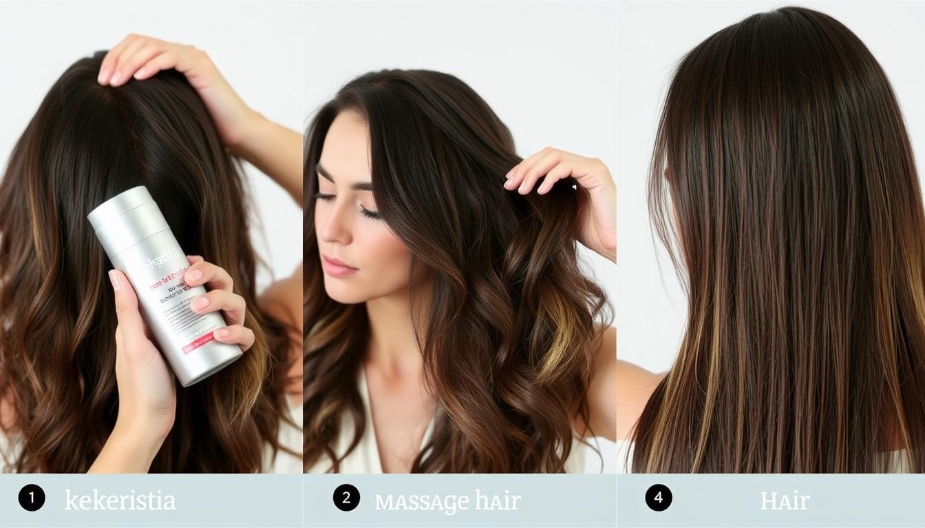 Krok po kroku aplikacja Kerastia na włosy