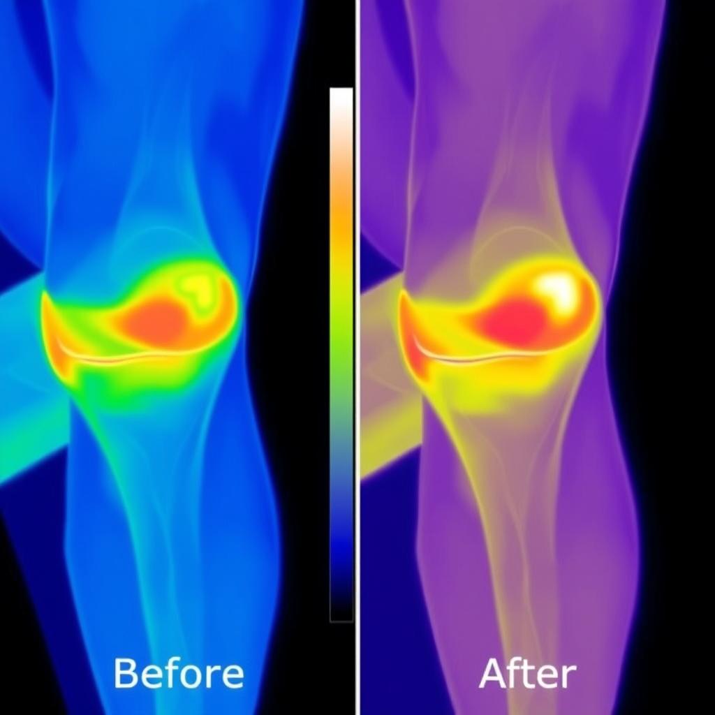 Thermal imaging showing increased circulation with Kneeactive Pro