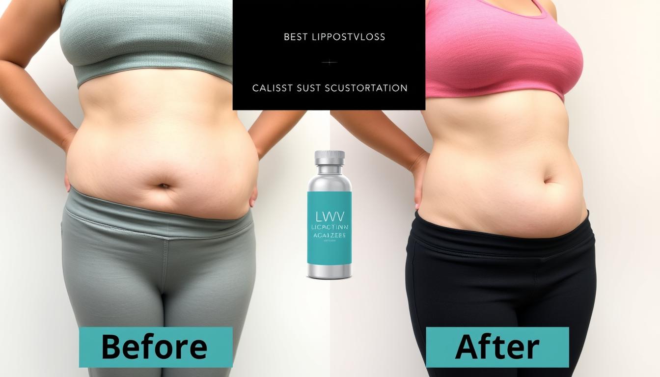 Kobieta prezentująca efekty stosowania suplementu Liposivin przed i po kuracji