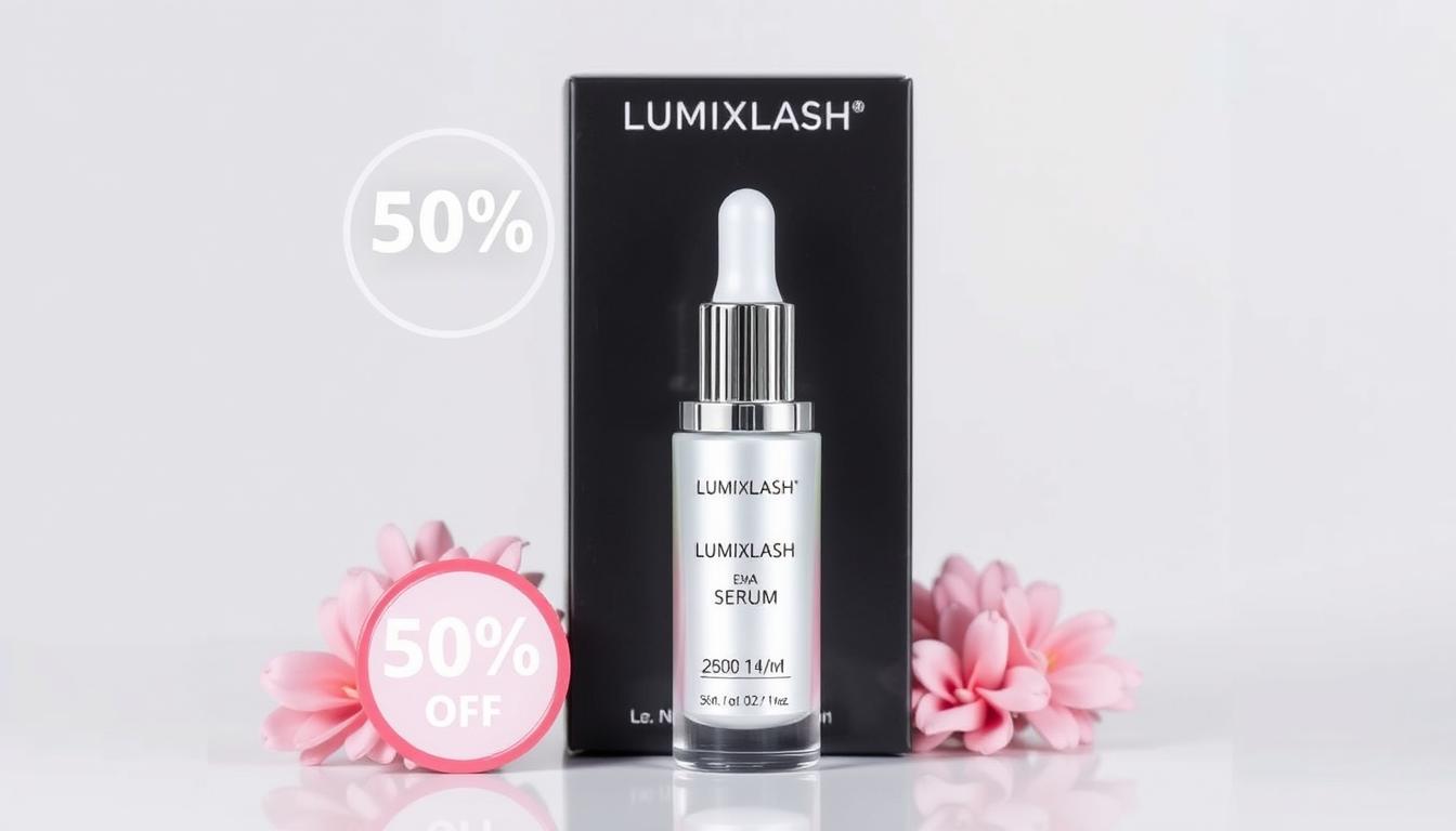 Opakowanie LumixLash z informacją o promocji -50%