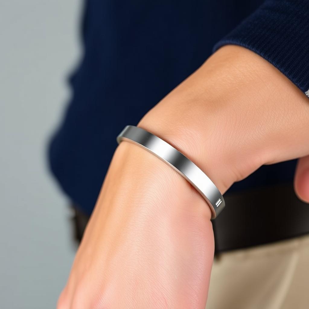 MagniCharm Bracelet na nadgarstku z widocznymi elementami magnetycznymi