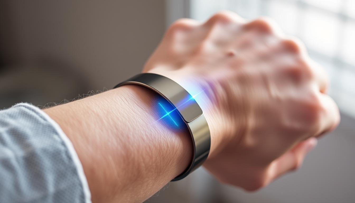 Bransoletka MagniLumin na nadgarstku osoby aktywnej