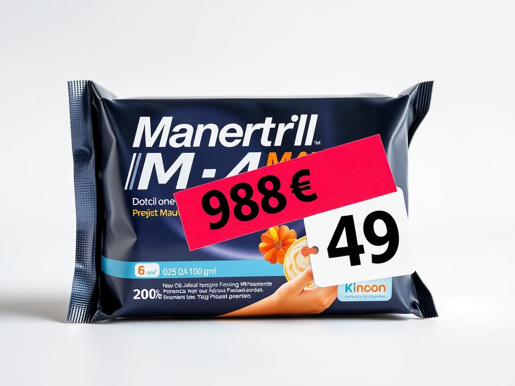 Opakowanie Manutrill Max z oznaczeniem promocyjnej ceny