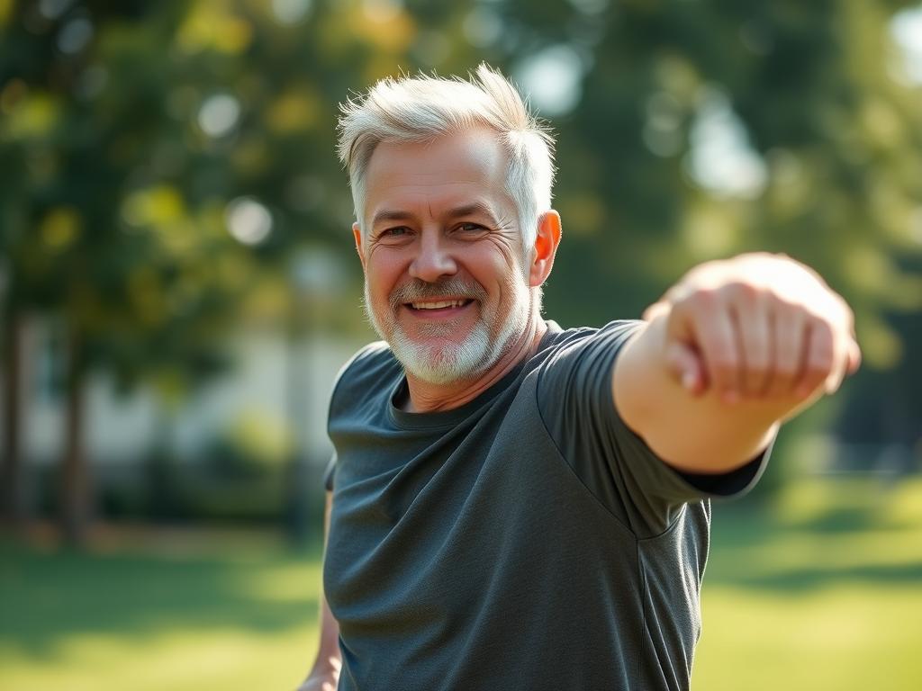 Mężczyzna po 40-tce aktywnie uprawiający sport