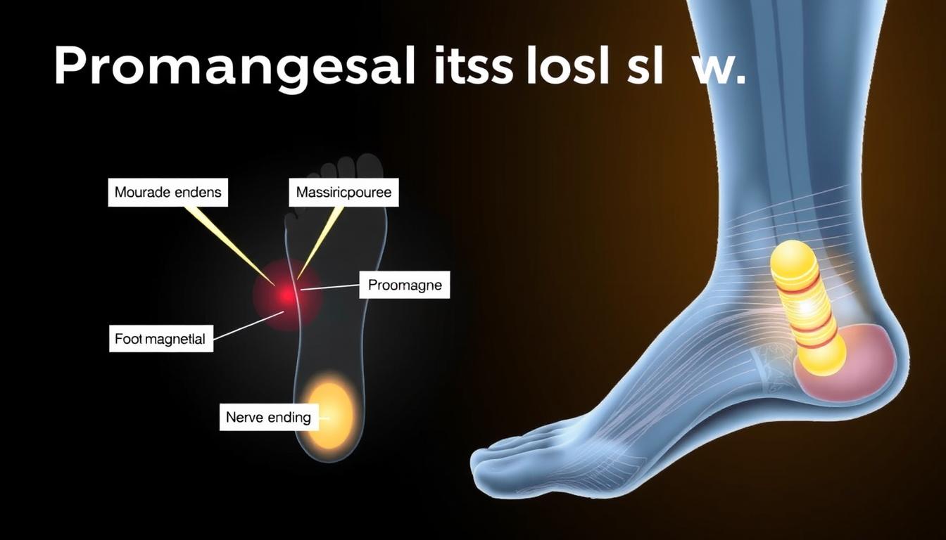 Schemat działania wkładek Promagnesol na receptory w stopie