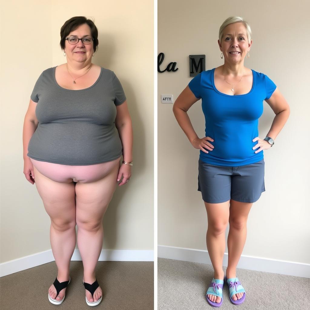 Zdjęcie Anny przed i po kuracji Slimella FIT